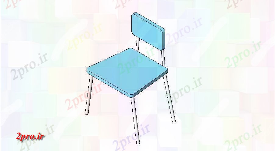 دانلود تری دی  تنها D  صندلی اداری بلوک طراحی جزئیات  کد  (کد23023)