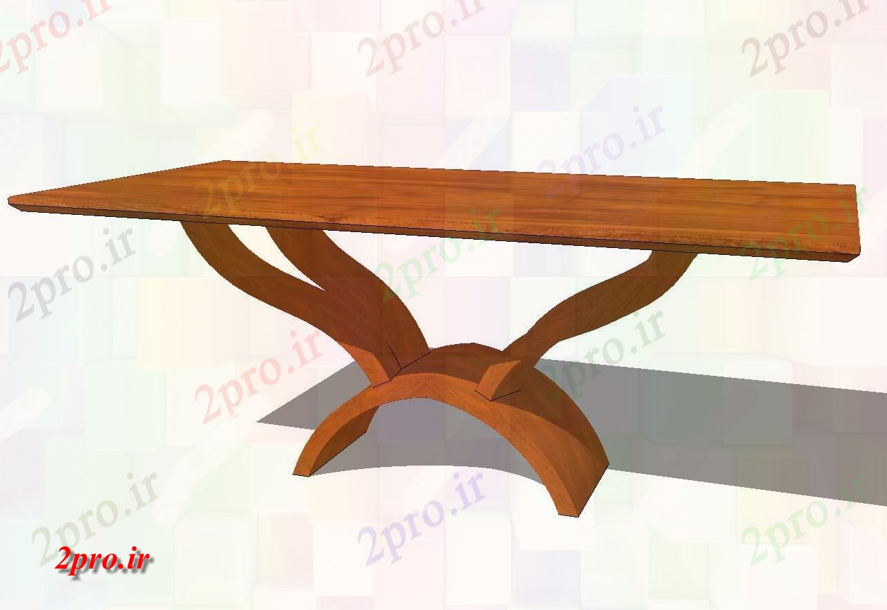 دانلود تری دی  زمینه سنگ میز ناهار خوری چوبی به طرف بلوک D جزئیات SKP فایل کد  (کد23028)