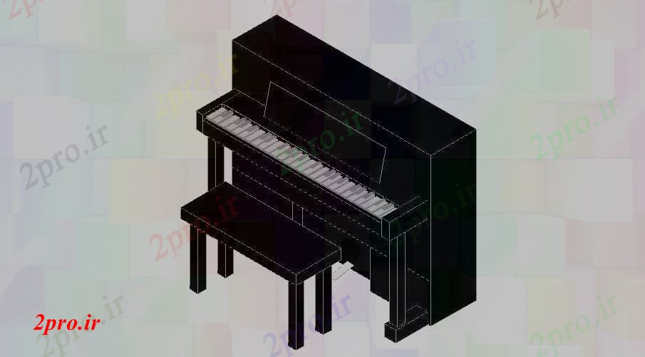 دانلود تری دی  خلاق پیانو و پیانو جدول بلوک D  طراحی جزئیات  کد  (کد23070)