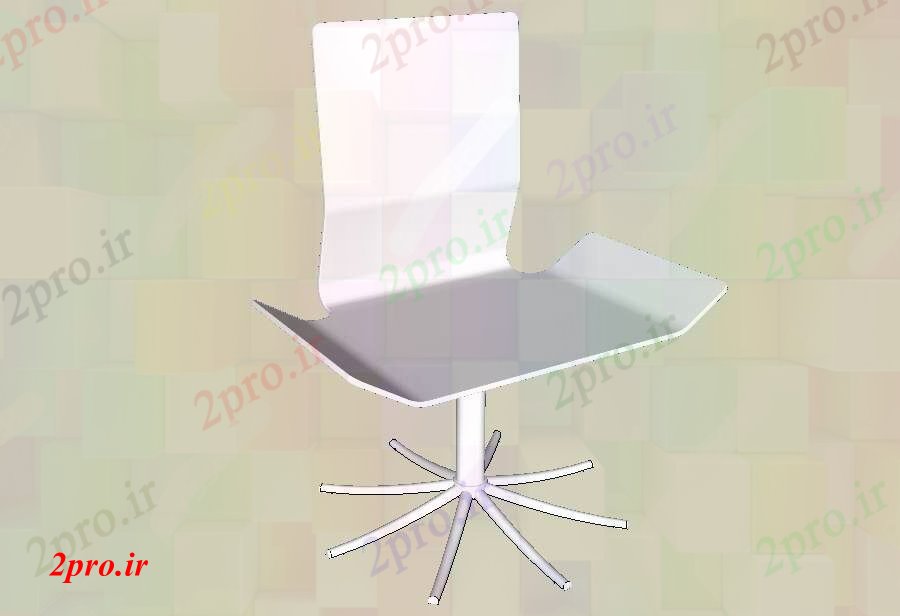 دانلود تری دی  صندلی اداری خلاق مدل D جزئیات طراحی   SKP فایل کد  (کد23087)