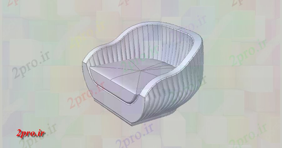 دانلود تری دی  کوچک صندلی راحتی D  بلوک طراحی جزئیات  کد  (کد23097)