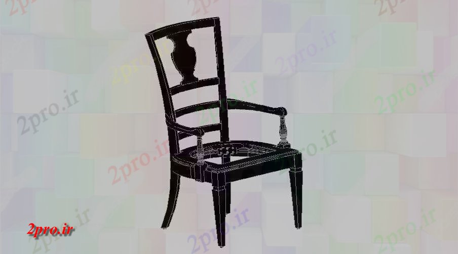 دانلود تری دی  صندلی بازو تک بلوک D جزئیات طراحی    کد  (کد23099)
