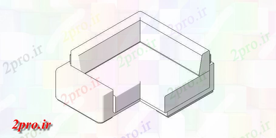 دانلود تری دی  مبل خلاق V شکل مجموعه ای  بلوک D طراحی جزئیات SKP فایل کد  (کد23108)