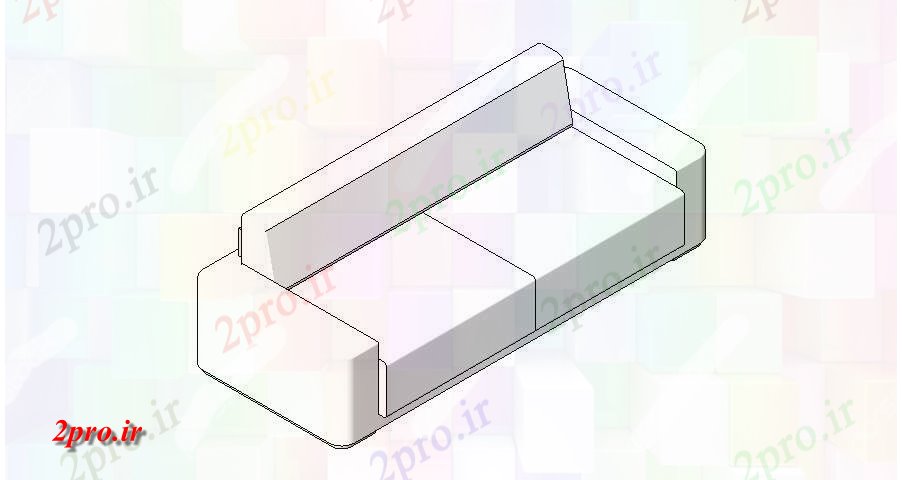 دانلود تری دی  دو نشسته مبل  بلوک D طراحی جزئیات SKP فایل کد  (کد23109)