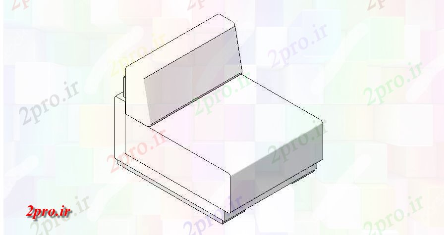 دانلود تری دی  مبل تنها مجموعه صندلی بلوک D جزئیات طراحی   SKP فایل کد  (کد23111)