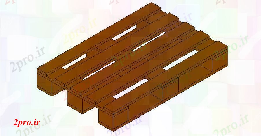 دانلود تری دی  خلاق پالت یورو چوبی بلوک D جزئیات SKP فایل کد  (کد23119)