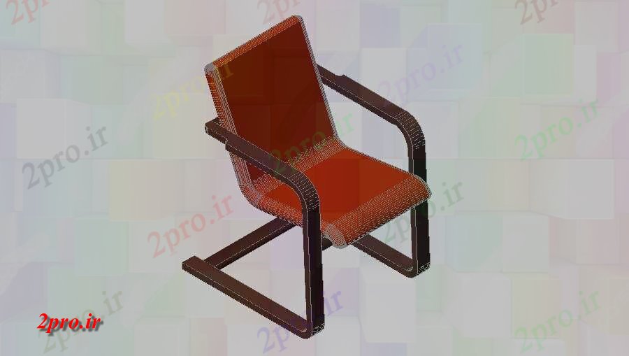 دانلود تری دی  تنها D  ارتفاع صندلی طراحی جزئیات  کد  (کد23127)