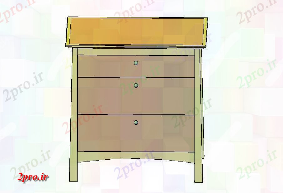 دانلود تری دی  قفسه سینه چوبی بلوک ارتفاع D جزئیات طراحی    کد  (کد23139)