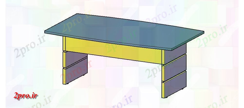دانلود تری دی  جدول چوبی بلوک D جزئیات طراحی    کد  (کد23144)