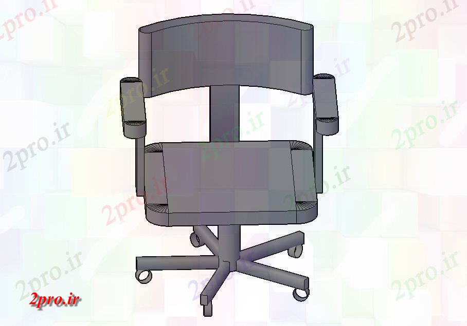 دانلود تری دی  گردان صندلی اداری  بلوک D طراحی جزئیات  کد  (کد23159)