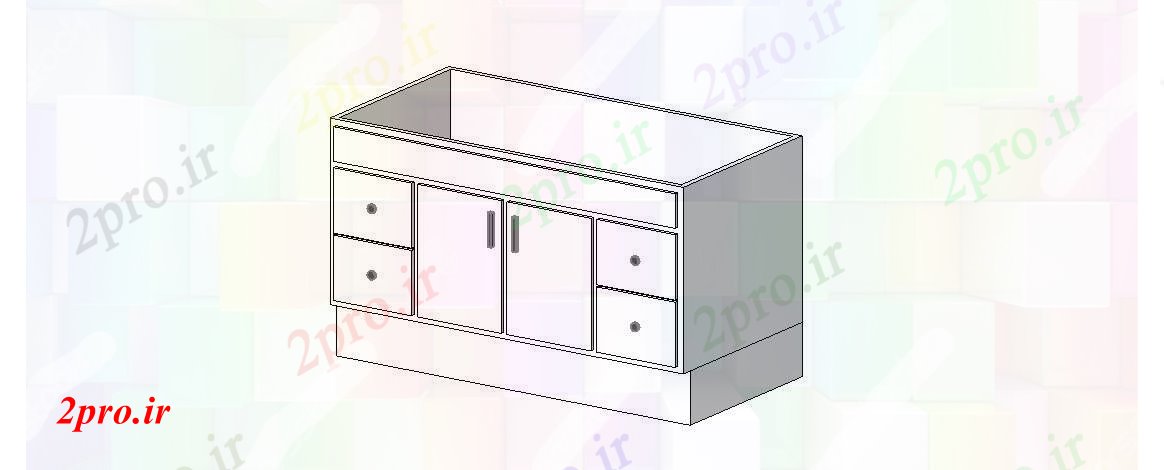 دانلود تری دی  پویا کمد چوبی مدل D جزئیات طراحی   SKP فایل کد  (کد23173)