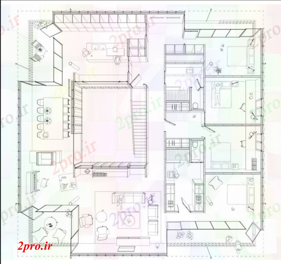 دانلود تری دی  D طراحی  از خانه های مسکونی در اتوکد کد  (کد23316)