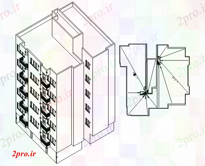 دانلود تری دی  D طراحی  از یک آپارتمان مسکونی در اتوکد کد  (کد23345)