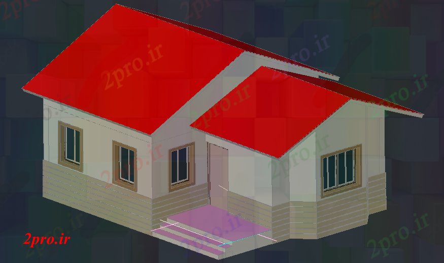 دانلود تری دی  D طراحی  از خانه های ییلاقی مسکونی در اتوکد کد  (کد23420)