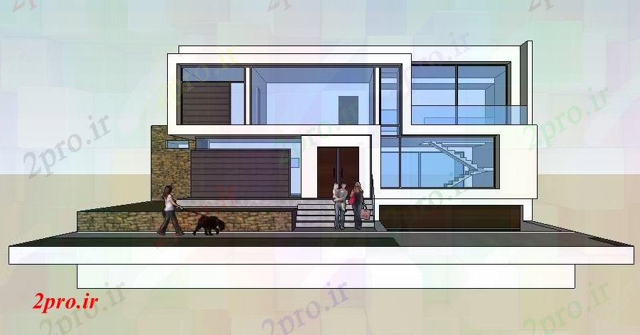 دانلود تری دی فایل  SketchUp را از طراحی خانه های مسکونی کد  (کد23430)