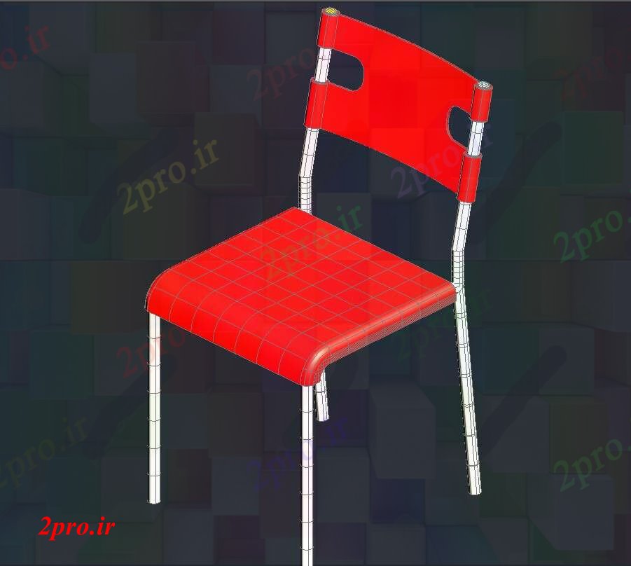 دانلود تری دی  دانلود طراحی رایگان صندلی در فایل اتوکد کد  (کد23455)