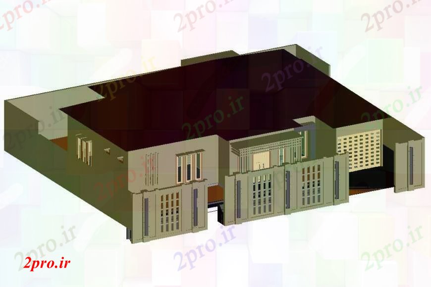 دانلود تری دی  تجملات ویلای مسکونی مدل D جزئیات طراحی    کد  (کد23475)