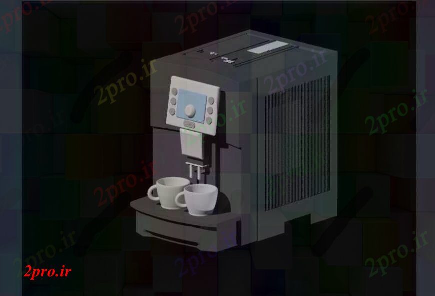 دانلود تری دی  قهوه واحد دستگاه D فایل مدل نرم افزار اتوکد کد  (کد23525)