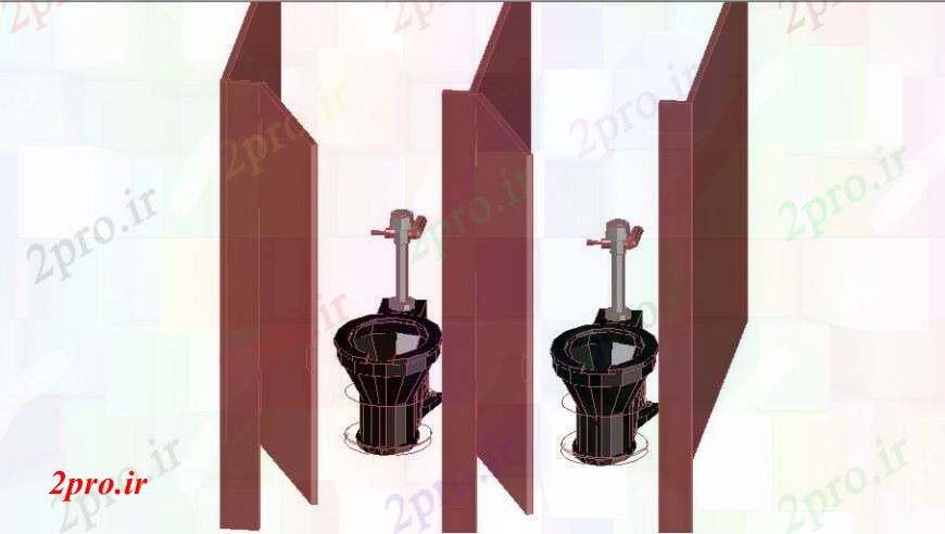 دانلود تری دی  دو مدل توالت D برای خرید  مرکز طراحی جزئیات  کد  (کد23535)