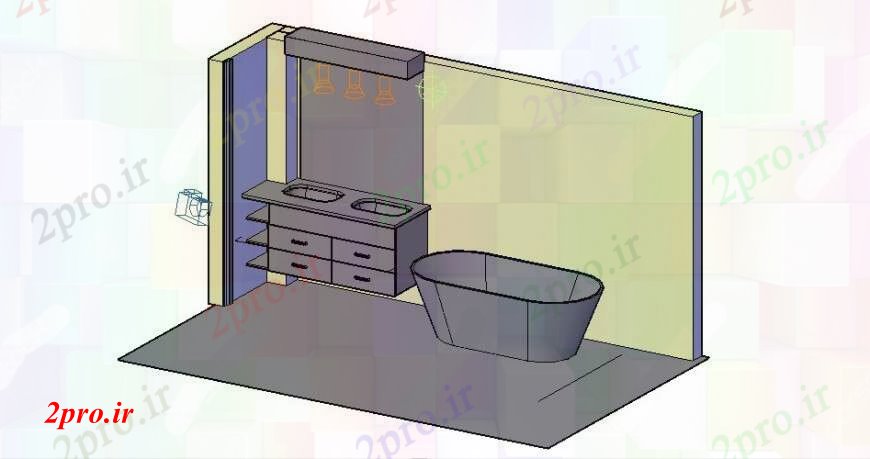 دانلود تری دی  حمام غرور وان و غرق D  مدل طراحی جزئیات  کد  (کد23576)