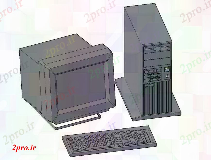 دانلود تری دی  D کامپیوتر با جزئیات بلوک CPU   کد  (کد23604)