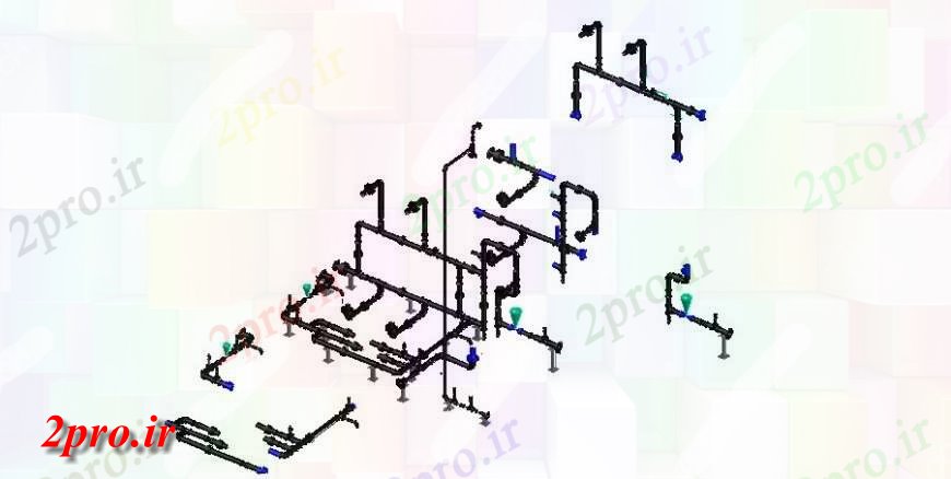دانلود تری دی  آب نمودار سیستم هیدرولیک مدل D جزئیات طراحی    کد  (کد23631)