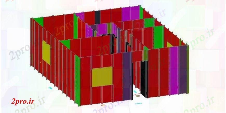 دانلود تری دی  یک خانواده D مدل خانه کوچک  طراحی جزئیات  کد  (کد23735)