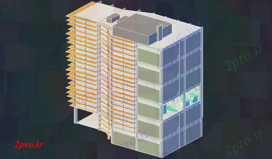 دانلود تری دی  نمایش D آپارتمان در فایل اتوکد کد  (کد23741)