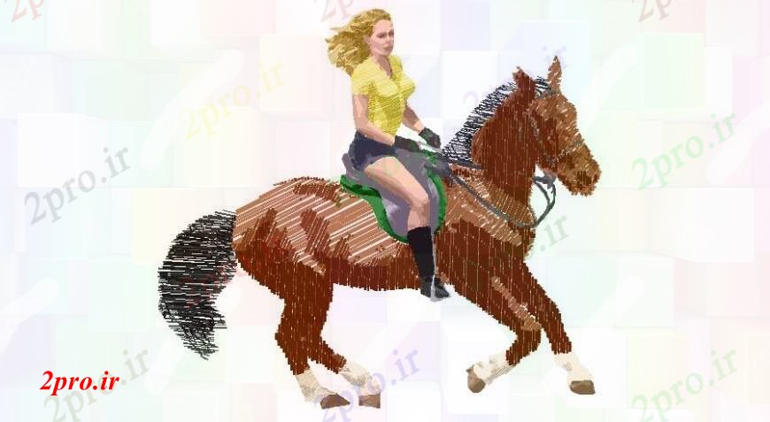 دانلود تری دی  زنان منحصر به فرد در اسب D  ارتفاع بلوک طراحی جزئیات  کد  (کد23760)