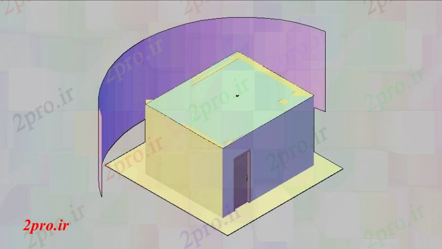 دانلود تری دی  کابین نوع خانه مدل D جزئیات طراحی   SKP فایل کوچک کد  (کد23819)