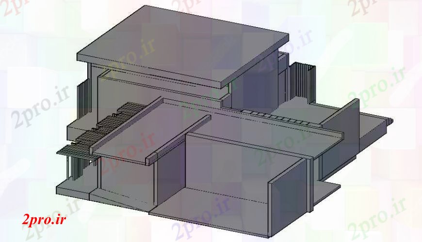 دانلود تری دی  نقشه های ویلا مسکونی D جزئیات مدل در اتوکد کد  (کد23826)