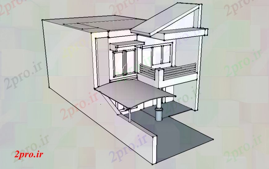 دانلود تری دی  جزئیات ویلا مسکونی نقشه های D مدل طرح تا فایل کد  (کد23841)