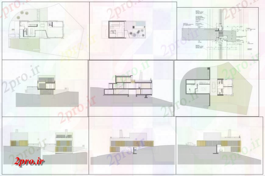 دانلود تری دی  دو داستان تک خانواده خانه جزئیات پروژه معماری فایل JPG کد  (کد23991)