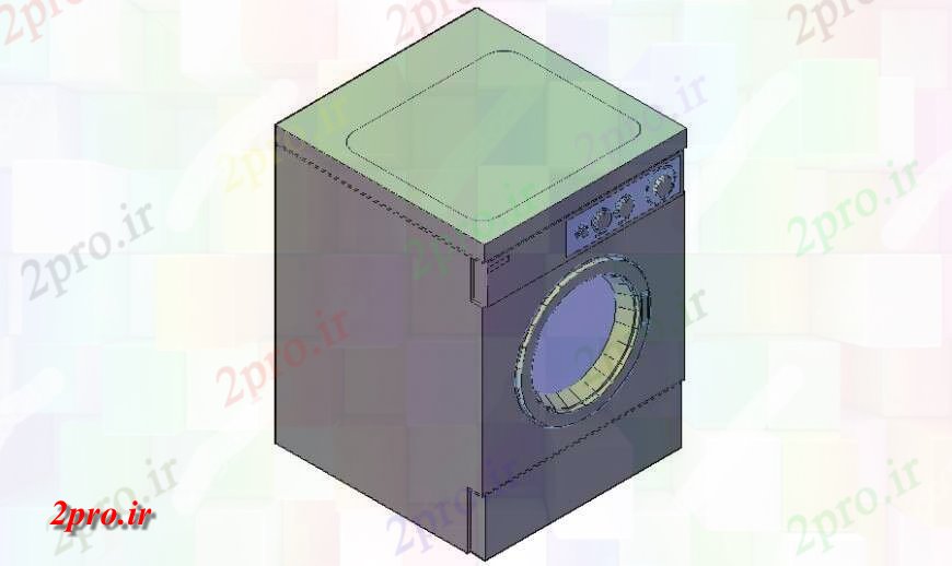دانلود تری دی  D مدل از ماشین لباسشویی در اتوکد کد  (کد24008)