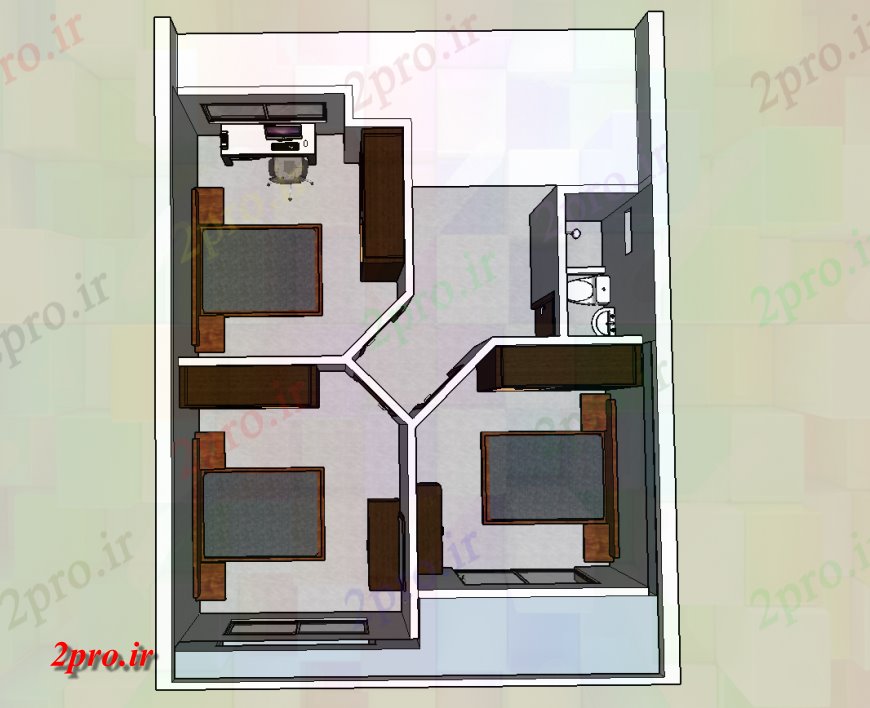 دانلود تری دی  بازسازی خانه مسکونی بالای صفحه نمایش مدل D  طراحی جزئیات SKP فایل کد  (کد24011)