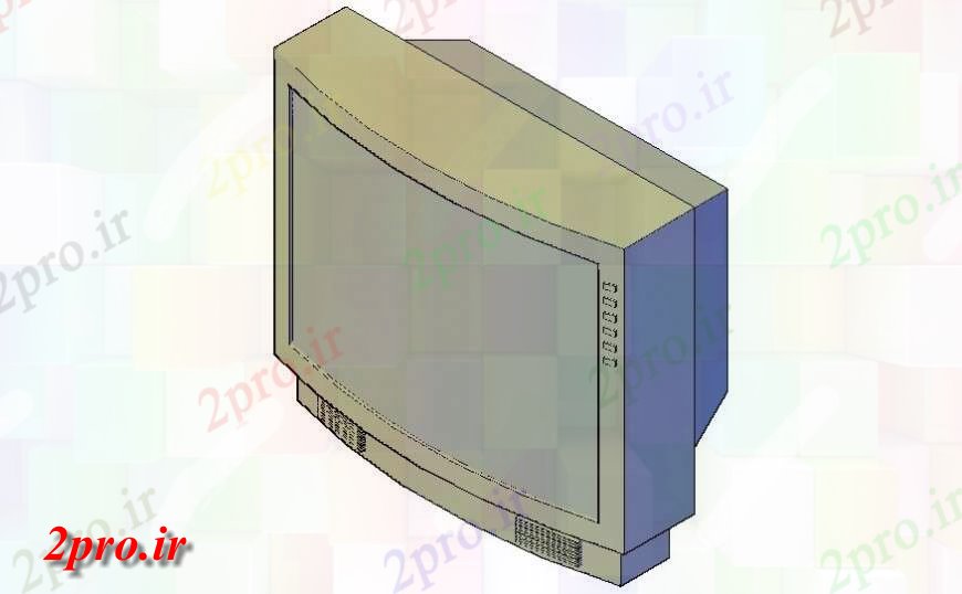 دانلود تری دی  D مدل بلوک الکتریکی طراحی اتوکد تلویزیون کد  (کد24049)