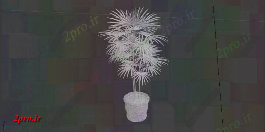 دانلود تری دی  پویا D بلوک گیاه درخت با  گلدان طراحی جزئیات  کد  (کد24135)