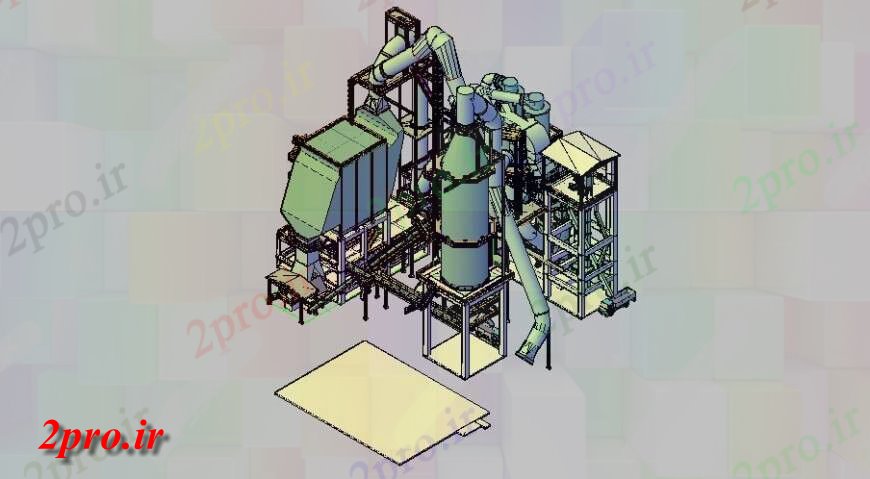 دانلود تری دی  خام Mill- هشدار آتش مجتمع و گاز مطبوع ماشین آلات جزئیات طراحی  D  کد  (کد24240)