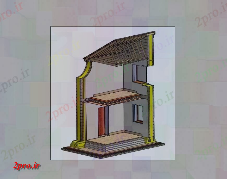 دانلود تری دی  دو طبقه خانه منفعل مدل d جزییات سازنده جزئیات فایل JPG کد  (کد24255)