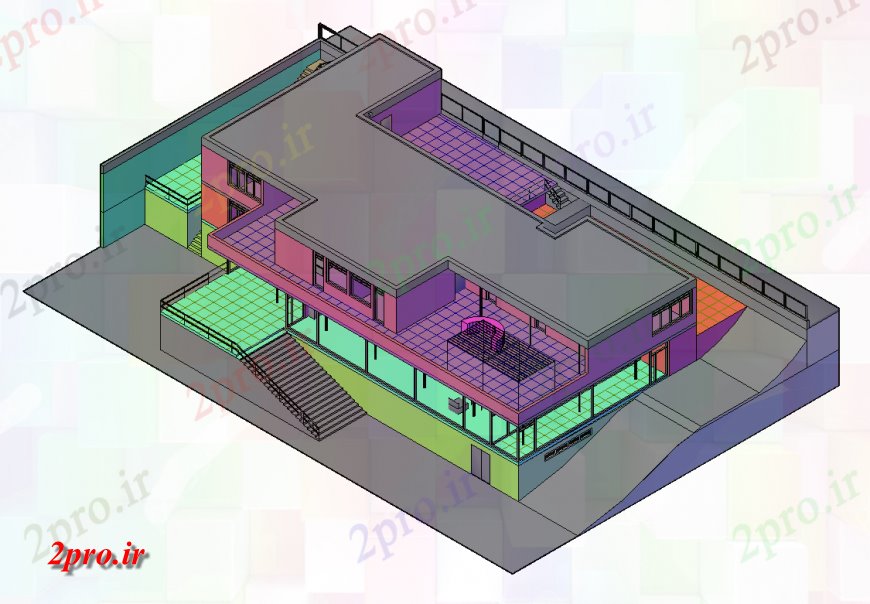 دانلود تری دی  مدرن مشاهده خانه بالا ها D طراحی جزئیات  کد  (کد24314)