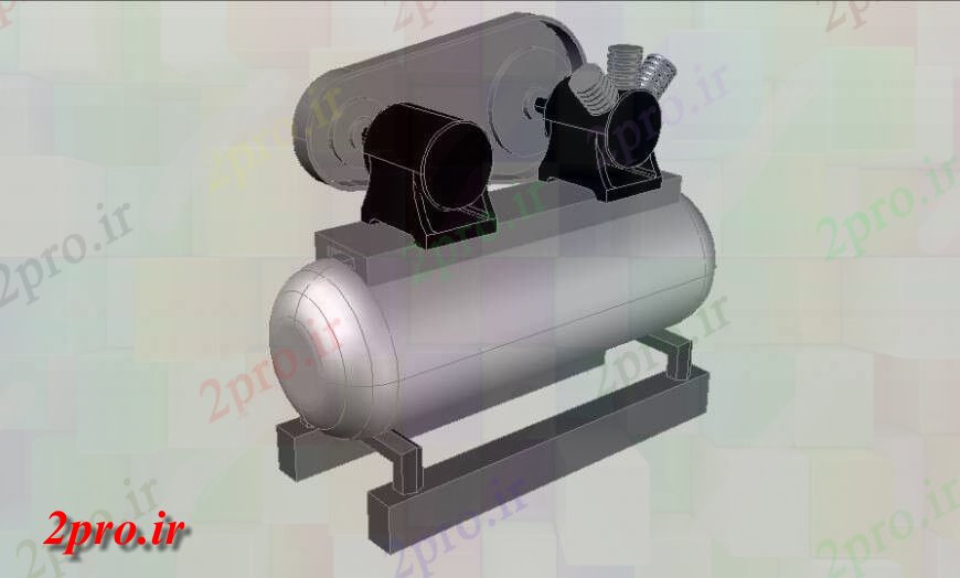 دانلود تری دی  موتور پمپ D  بلوک ارتفاع طراحی جزئیات  کد  (کد24365)