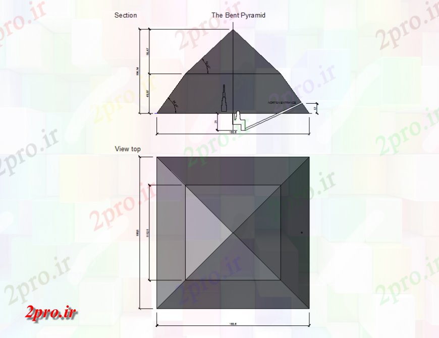 دانلود تری دی  هرم خمیده خانه چادر D رسم فایل dwg کد  (کد24426)