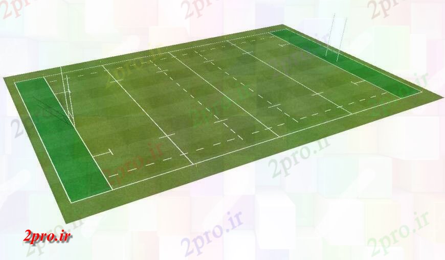 دانلود تری دی  راگبی بازی های ورزشی جزئیات زمین مدل d طرح بندی فایل طرح تا کد  (کد24470)