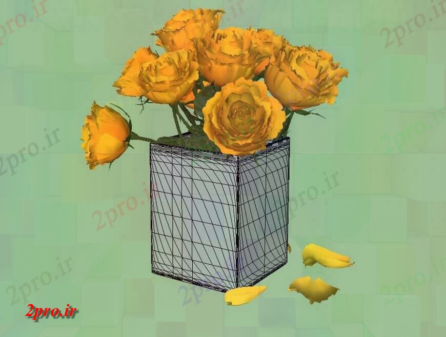 دانلود تری دی  D مدل از گیاه گل رز طرح بندی فایل طرح تا کد  (کد24511)