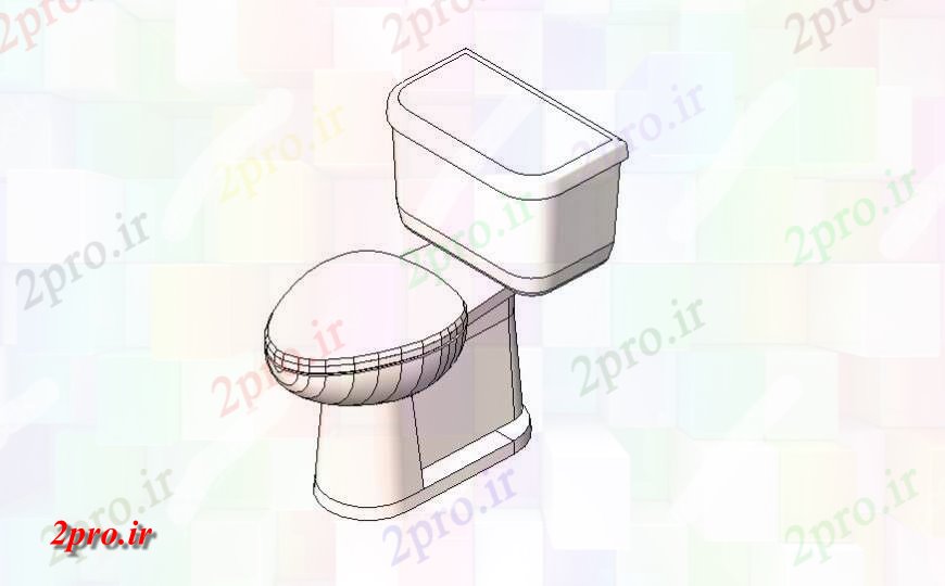دانلود تری دی  مدل D از نشستن جزئیات توالت فایل طرح بلوک بهداشتی در فرمت dwg کد  (کد24518)