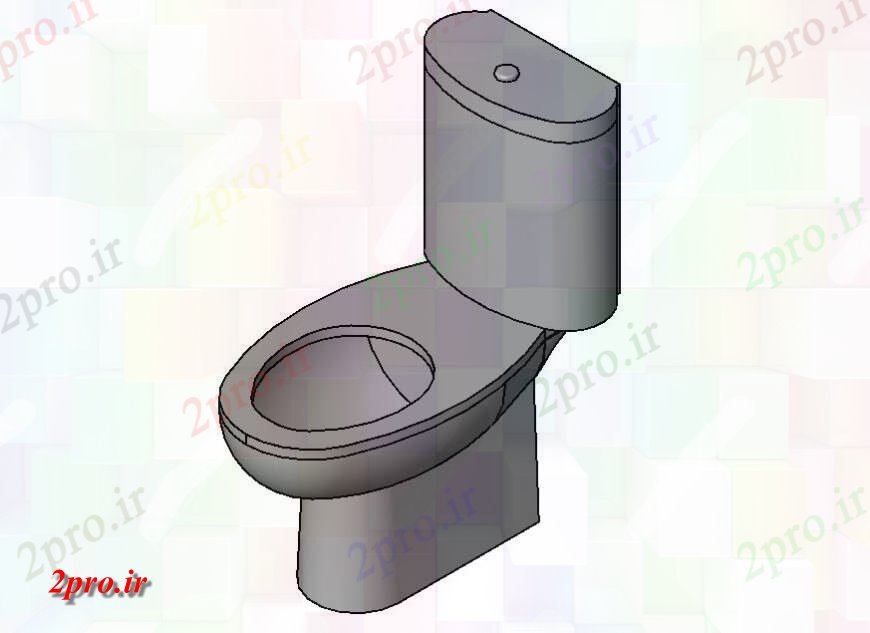 دانلود تری دی  نشسته جزئیات توالت مدل D  طرح بلوک بهداشتی فایل اتوکد کد  (کد24521)