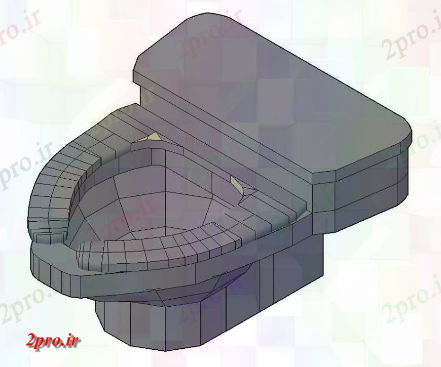 دانلود تری دی  D مدل نشسته توالت فایل طرح بلوک مدرن  در فرمت اتوکد کد  (کد24527)
