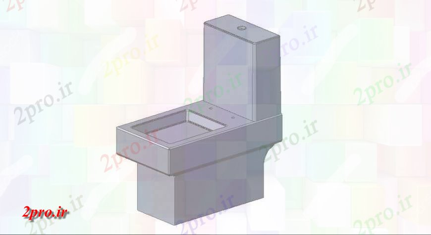 دانلود تری دی  جزئیات توالت D مفهوم فایل mdooel dwg کد  (کد24620)