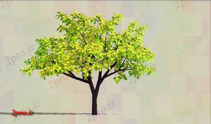 دانلود تری دی  D مدل از بلوک درخت محوطه سازی طرح بندی فایل طرح تا کد  (کد24639)