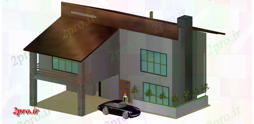 دانلود تری دی  D مدل ارتقاء از یک طراحی خانه های ییلاقی فایل dwg کد  (کد24795)